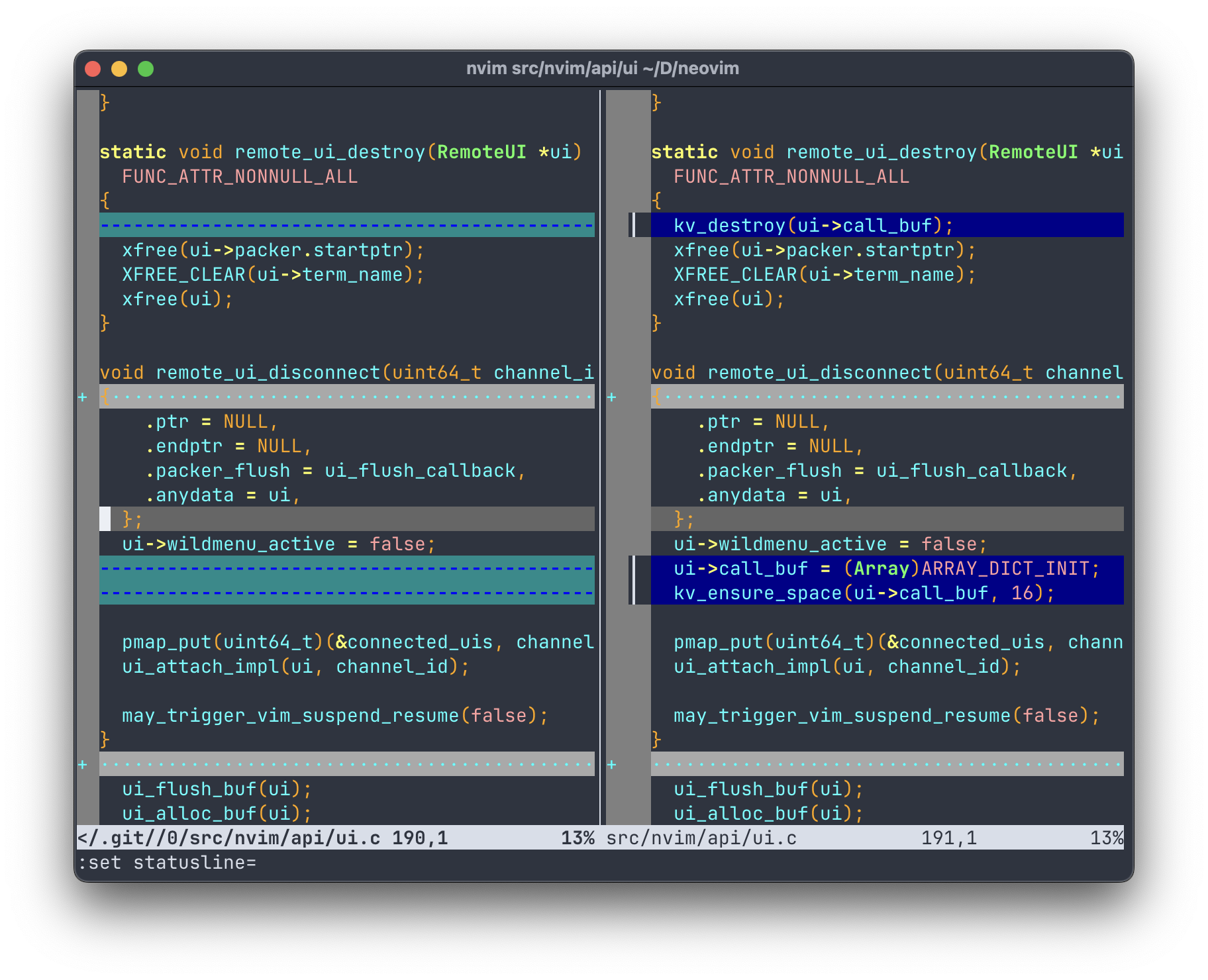 Neovim's default colorscheme before 0.10